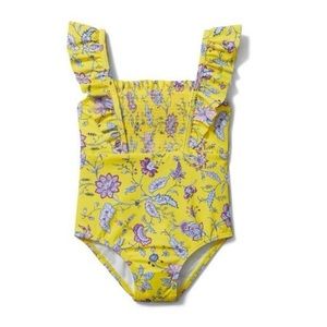 Janie & Jack Yellow and Purple Floral One Piece